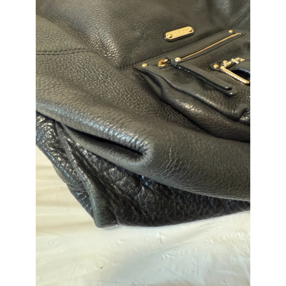 Michael Kors Fulton Black Leather Hobo Shoulder Bag